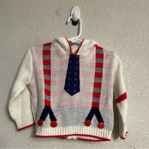 Vintage EXCHANGE Kids White and Red Knit Sweater